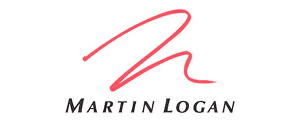 Martin Logan logo with red swoosh